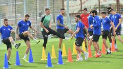 Los leones se entrenan en Lezama esta semana.