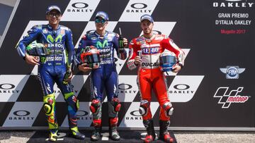 Rossi, Maverick y Dovizioso, la primera fila de Mugello.