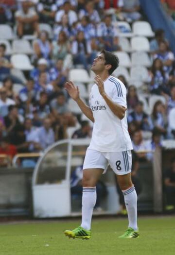Trofeo Teresa Herrera. Deportivo de la Coru?a - Real Madrid. 0-1. Kak¨¢ celebra el primer gol rezando.