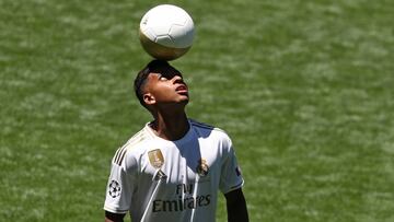 Rodrygo, en su presentación con el Real Madrid.