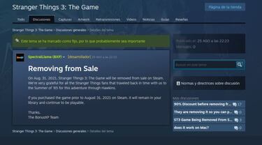 Stranger Things 3: The Game desaparecerá de Steam y GOG