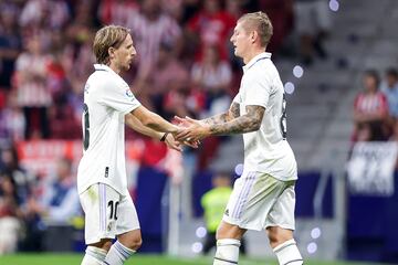 MADRID, SPAIN - SEPTEMBER 18: (L-R) Luka Modric of Real Madrid, Toni Kroos of Real Madrid during the La Liga Santander  match between Atletico Madrid v Real Madrid at the Estadio Civitas Metropolitano on September 18, 2022 in Madrid Spain (Photo by David S. Bustamante/Soccrates/Getty Images)
PUBLICADA 18/02/23 NA MA06 1COL