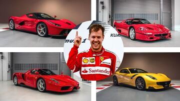 Algunos de los Ferrari que Vettel ha puesto en venta.