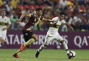 El equipo colombiano igualó 2-2 y quedó muy cerca de la eliminación de la Copa Libertadores. Deberá ganar en la última fecha y esperar una derrota de los argentinos.