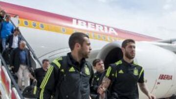 Jordi Alba y Sergio Ramos, durante una concentración con la selección.