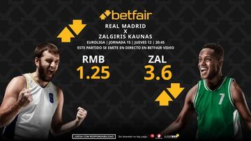 Real Madrid vs. Zalgiris Kaunas: horario, dónde ver, pronósticos, estadísticas y clasificación