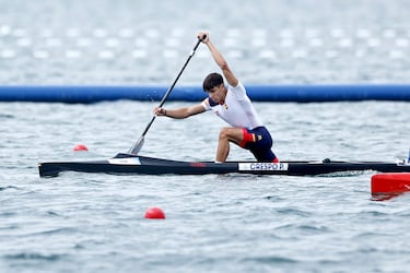 El palista español finaliza octavo en su semifinal y tendrá que disputar la final B.
