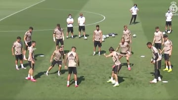 Trabajo de presión y posesión del Madrid antes del Mallorca