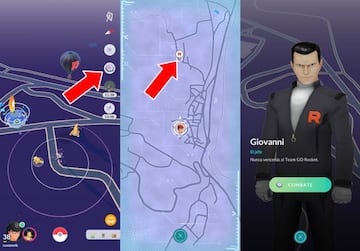 Encontramos al Jefe Giovanni del Team GO Rocket usando un Super Radar Rocket en Pokémon GO