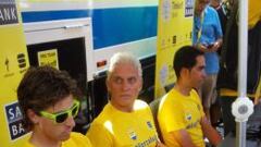 Contador, al fondo de Sagan y Tinkoff.