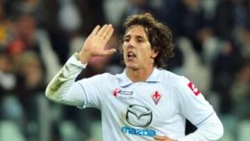 Jovetic, durante un partido con la Fiorentina.