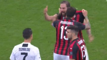 Higuaín se va expulsado, enloquece y encara a Cristiano