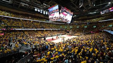 CLEVELAND, OH - MAY 7: A general view of Quicken Loans Arena during the first quarter of Game 4 of the second round of the Eastern Conference playoffs between the Cleveland Cavaliers and the Toronto Raptors at on May 7, 2018 in Cleveland, Ohio. NOTE TO US