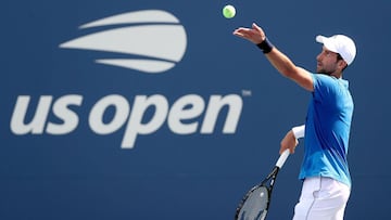 Novak Djokovic, durante un entrenamiento en las instalaciones del US Open.