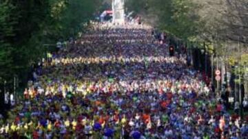 <b>MAREA HUMANA. </b>15.174 atletas llenaron las calles de Madrid.