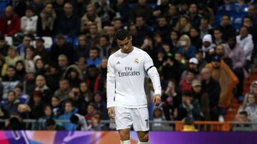 20/04/16 PARTIDO PRIMERA DIVISION REAL MADRID - VILLARREAL CRISTIANO RONALDO TRISTEZA