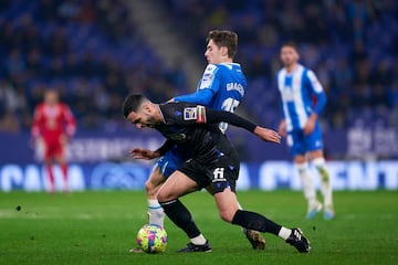 Gragera pelea con Merino, en el Espanyol-Real Sociedad.