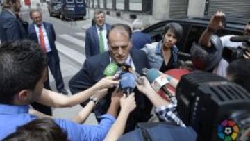 Javier Tebas, a su llegada al Congreso.
