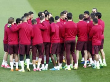 Así ha sido el entrenamiento del Atlético en Leicester