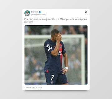 El PSG fue goleado y los memes no perdonan a Mbappé 