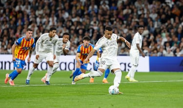 No falló hoy el crack francés. Mbappé engañó a Agirrezabala en el lanzamiento, chutando a su izquierda, con el portero del Valencia venciéndose al otro lado.