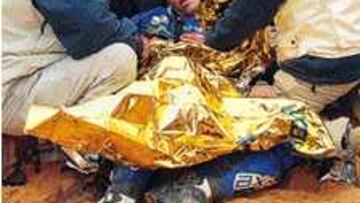 SE ACABÓ. Nani Roma quedó conmocionado tras sufrir una aparatosa caída en un pedregal.