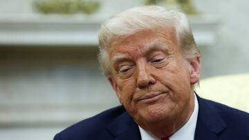 U.S. President Donald Trump meets with Italian Prime Minister Giorgia Meloni (not pictured) in the Oval Office at the White House in Washington, D.C., U.S., April 17, 2025. REUTERS/Evelyn Hockstein