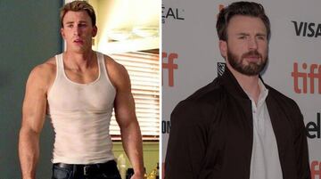 Las transformaciones más habituales las protagonizan aquellos actores que dan vida a algún superhéroe. El 'Capitán América' es, por excelencia, Chris Evans, que llegó a ganar 7 kilos de masa muscular para meterse en el papel. Para los fans de la película, su 'yo delgado y más joven' se hizo a través de un ordenador.