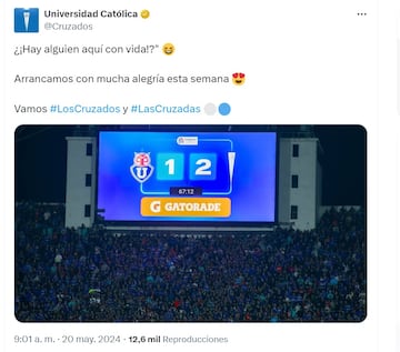 La publicación de la UC en X.