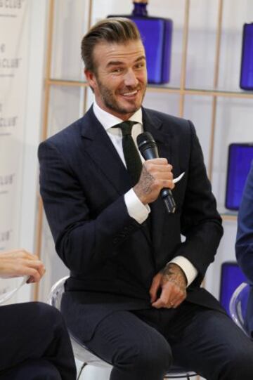 David Beckham y el actor Alex González durante el acto publicitario de Haig Club.