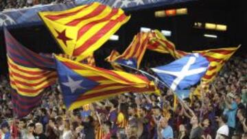 La grada del Camp Nou, durante el partido.