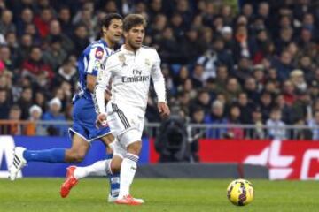 Lucas Silva en su debut como jugador del Real Madrid durante el partido de la vigésimo tercera jornada de Liga de Primera División.
