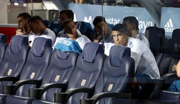 Cristiano Ronaldo on the bench.