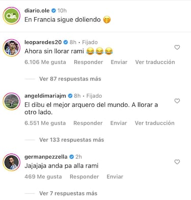 Di María, Paredes y Pezzella le respondieron con dureza a Rami