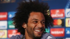 Marcelo, durante la rueda de prensa previa a la final entre Juventus y Real Madrid.