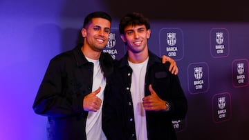 Cancelo y João Félix, en la presentación del Barça One.