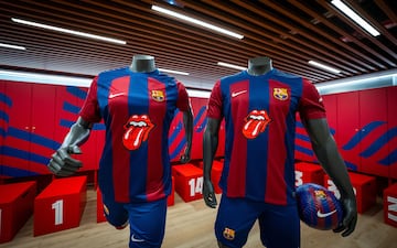 Rolling Stones: "Somos unos grandísimos fans del fútbol y estamos agradecidos de que Spotify haya traído nuestro logo de la lengua y los labios a la camiseta del FC Barcelona para celebrar la salida del nuevo disco de los Stones".