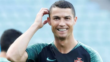 Cristiano Ronaldo, en la concentraci&oacute;n de Portugal.