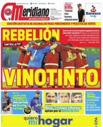 Portadas de la prensa mundial