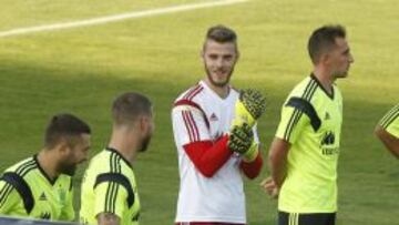 Gritos de "¡De Gea, De Gea!" en el entrenamiento de la Selección
