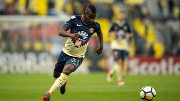 Action photo during the match America (MEX) vs Tauro FC (PAN) corresponding to the first leg of Quarter finals of Scotiabank CONCACAF Champions League 2018 at Azteca Stadium. 
 
 Foto de accion durante el partido America (MEX) vs Tauro FC (PAN) correspondiente al encuentro de ida de los Cuartos de final de La Liga de Campeones de la CONCACAF Scotiabank 2018 en el Estadio Azteca. En la Foto: Darwin Quintero
 
 06/03/18/MEXSPORT/Javier Ramirez