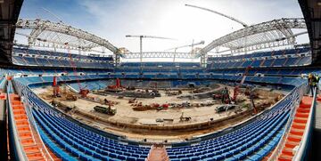 Obras del Santiago Bernabéu: la cubierta empieza a coger forma