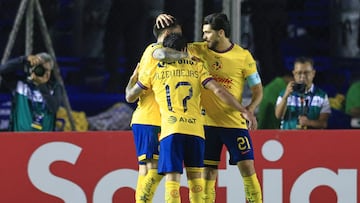 Alejandro Zendejas celebrates his goal 3-0 of America during the round of 16 second leg match between America and Guadalajara as part of the CONCACAF Champions Cup 2025, at Ciudad de los Deportes Stadium on March 12, 2025 in Mexico City, Mexico.