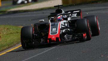 Romain Grosjean con el Haas en Australia.