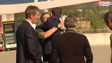El abrazo entre Hierro y Luis Enrique en Las Rozas