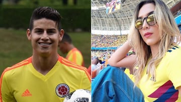 Imágenes de James Rodríguez y de Daniela Ospina con la camiseta de la selección de Colombia.