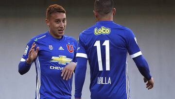 F&Atilde;&ordm;tbol, Nublense vs Universidad de Chile.
 Copa Chile 2017.
 El jugador de Universidad de Chile JFrancisco Arancibia, celebra su gol contra Nublense, durante el partido por copa Chile en el estadio Nelson Oyarzun.
 Chillan, Chile.
 16/07/2016
 Marcelo Hernandez/Photosport**********
 
 Football, Nublense vs Universidad de Chile.
 Copa Chile 2017..
  Universidad de Chile&#039;s player Francisco Arancibia, left , celebrates his goal against Nublense during Copa Chile match at  Nelson Oyarzun stadium in Chillan, Chile.
 16/07/2016
 Marcelo Hernandez/Photosport