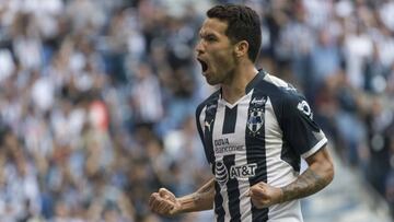 Foto de acci&oacute;n durante el partido Monterrey vs Guadalajara, correspondiente a la Jornada 4 del Torneo Apertura 2017 de la Liga BBVA Bancomer MX, en el Estadio BBVA Bancomer, en la foto: Celso Ortiz celebra su gol.