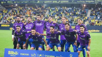 Once del Cádiz CF en el encuentro frente al Deportivo de la Coruña.