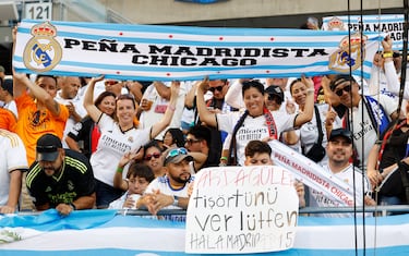 La peña madridista de Chicago no quiso perderse el partido.